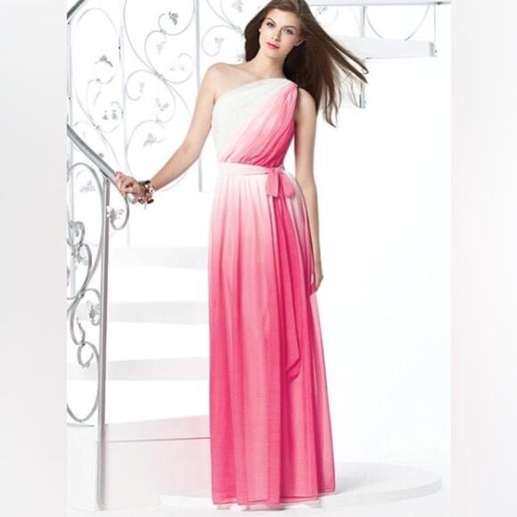 DESSY COLLECTION 2831P SZ 4 Daiquiri Ombre  BRIDESMAID PROM GOWN DRESS - Picture 1 of 9